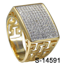 Fashion Jewelry 925 Sterling Silver Micro Pave Men Ring (S-14591)